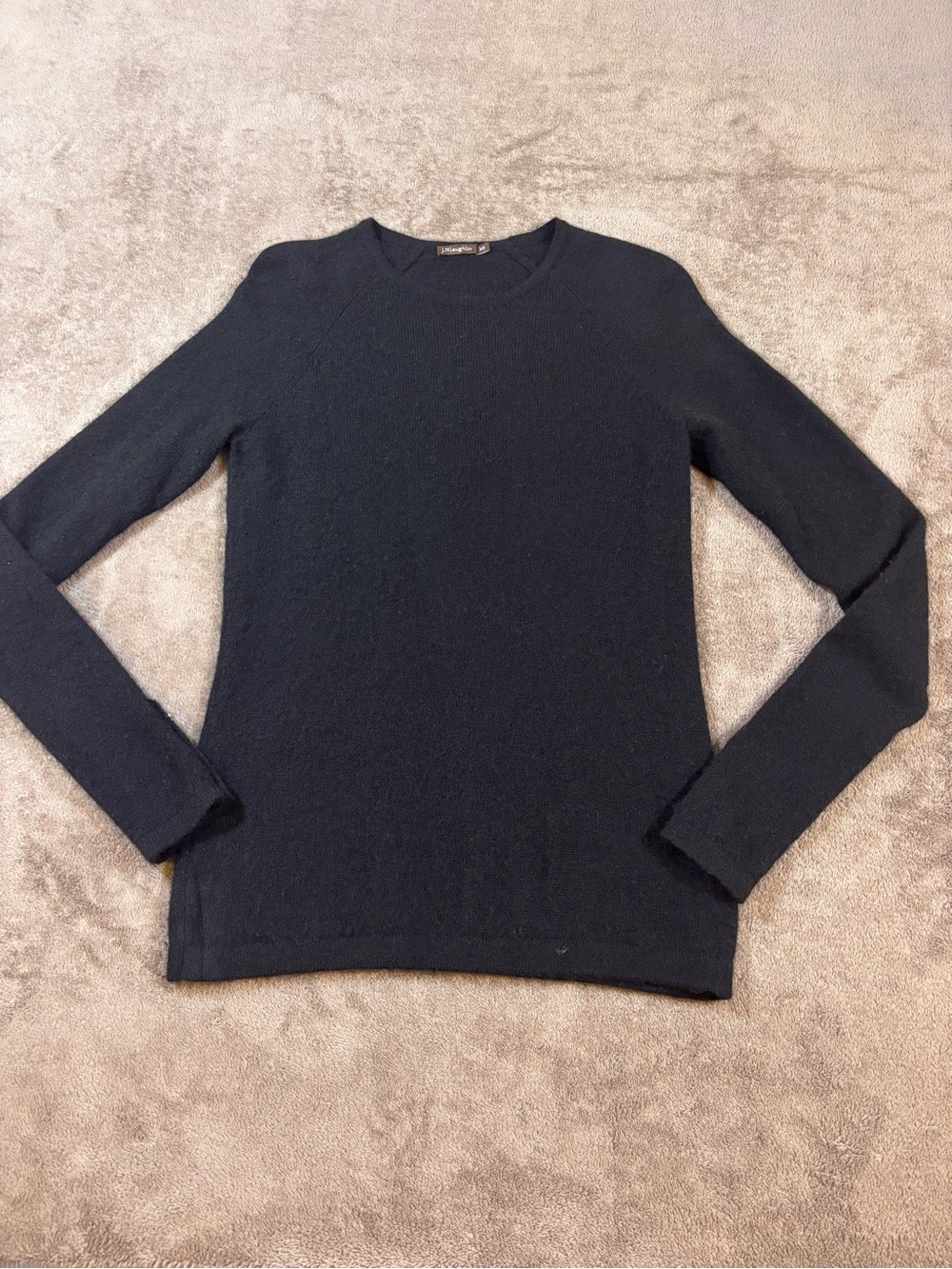 J McLaughlin Cashmere Crewneck Black Sweater Gold Buttons Womens XS